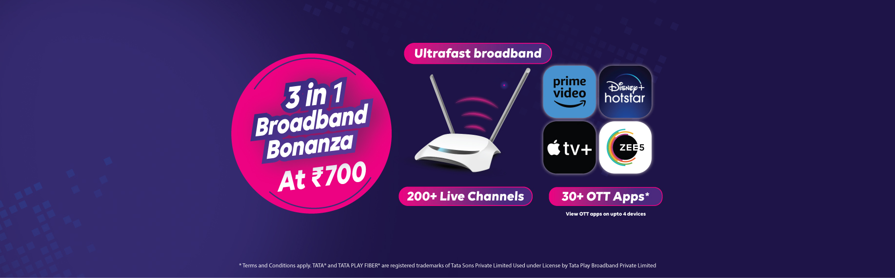 Book Your Broadband Fiber Internet Connection Online | Tata Play Fiber